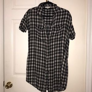 Mini black and white plaid dress